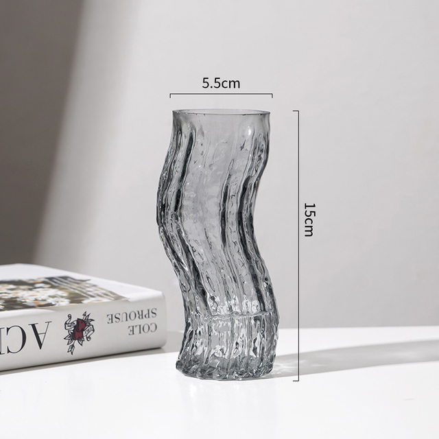 Creative Irregular Smart Impression Drop Pattern Glass Vase Personality Twist Waist Flower Arrangement Vase