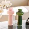 Pink And Green Tower-shaped Glass Vase