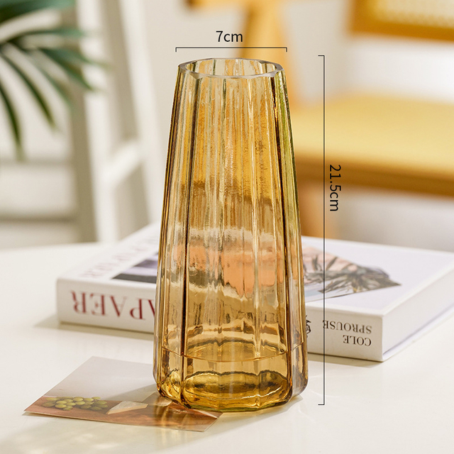 Ins Style Ice Pattern Vase Living Room Bedroom Decoration Vase Flowers Hydroponic Plants clear Glass Bottle