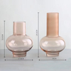 Modern Simple pink Medieval Transparent Glass Vase Advanced Hydroponic Vase Nordic Vase