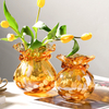 Glass Vase Simple Creative Water Raised Flowers Rose Tulip Home Decoration Living Room Tabletop Vase Decoration