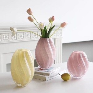 Cream Wind Glass Vase Modern Simple Household Hydroponic Vase Ins Wind High Appearance Level Decoration Vases