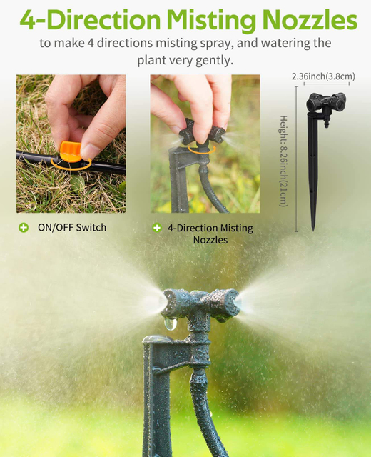 4-outlets Watering Misting Nozzles Automatic Irrigation Equipment