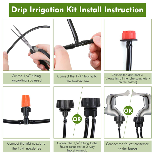 1/4" Blank Distribution Tubing Watering Drip Kit 