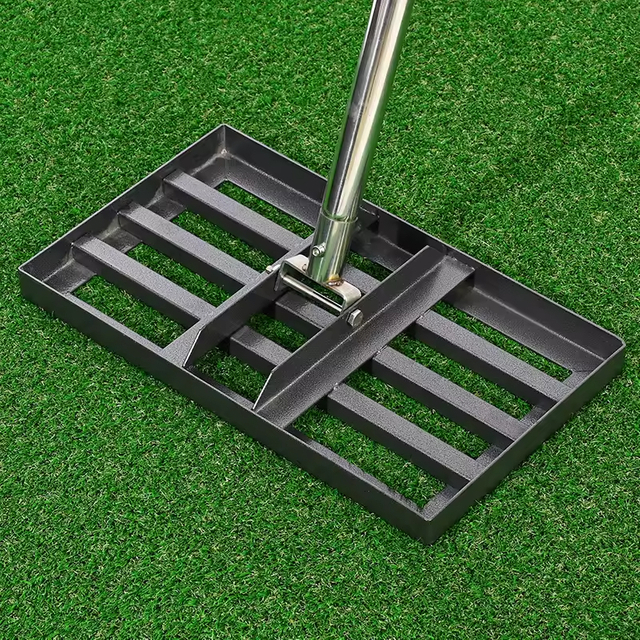 Stainless Steel Pole Tool Lawn Leveling Rake With 5-Section Rod