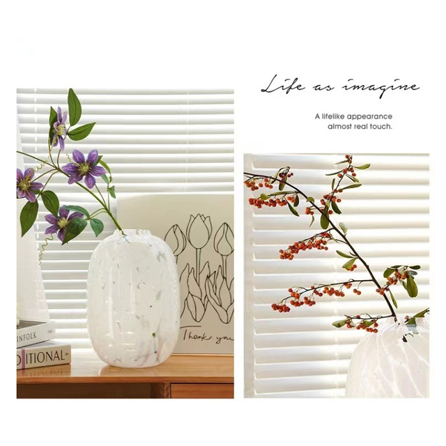 Nordic Creative Glass Vase Cylinder Decor Centerpiece Small Mini Table Luxury White Glass Vases