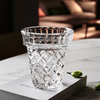 Decorations Transparent Embossed High Foot Glass Vase Decorations