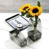 Tall Reversible Smoky Gray Crystal Vase