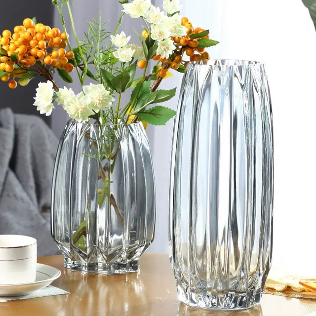 Nordic Minimalist Smoke Grey Transparent Glass Vase