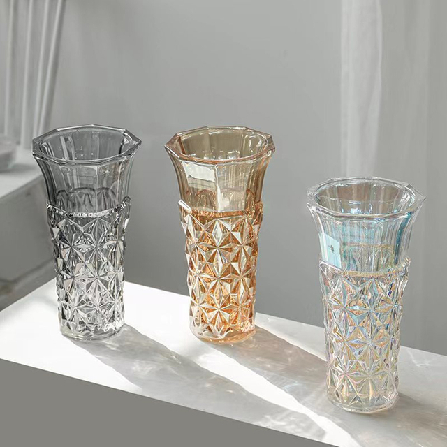  Modern Candle Glass Vase Tall Clear Classic Elegant Flower Glass Vase