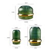 Retro Green with Gold Trim Glass Vase Furniture Decoration Household Flower Vase