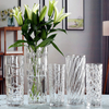 Ribbed Vase Hurricane Floating Candle Holder Decorative clear Flower Vases