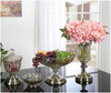 Decoration Glass Vase Home Decor Classical European Bronze Crystal Table Metal Flower Rose Vase for Home Weddings