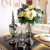 Decorative Artificial Flower Plant Vase Home Decor European Style Gold Decoration Glass Crystal Vase for Flowers