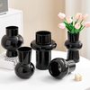 Modern Simple Black Glass Vase Medieval High Sense Household Vase Small Ornaments Vases