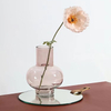 Modern Simple pink Medieval Transparent Glass Vase Advanced Hydroponic Vase Nordic Vase