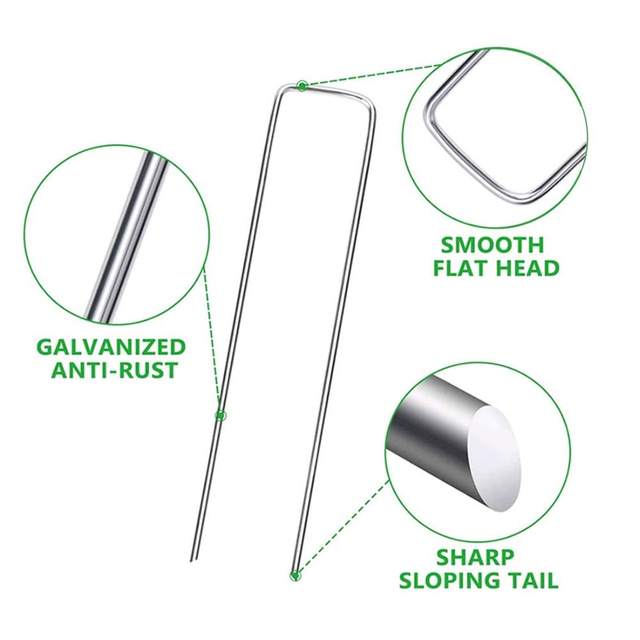Heavy-Duty Garden Anchoring Landscape Fabric Securing Stakes Staples