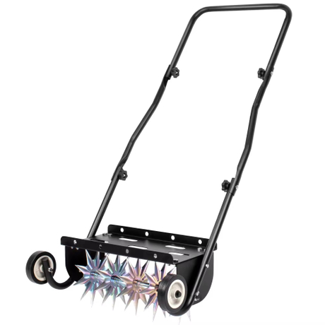 18-Inch Push Spike Aerator Heavy Duty Rolling Lawn Aerator