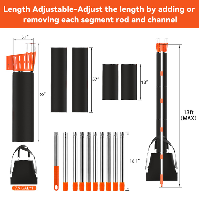 13Ft Professional Fruit Picker with Collection Funnel and Bag