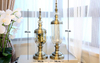 Decorative Artificial Flower Plant Vase Home Decor European Style Gold Decoration Glass Crystal Vase for Flowers