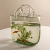 Nordic Net Red Envelope Bag Glass Vase Hand-carried Basket Decoration Creative Water Raised Flower Arrangement Decorative Vases