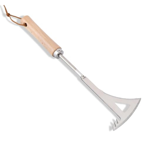 13.4" Stainless Steel Crevice Weeding Tool with Wood Handle
