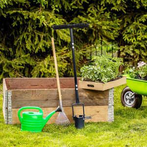 Bulb Planter Tool Long Handle Serrated Base Gardening Bulb Transplanter with Soft Grip