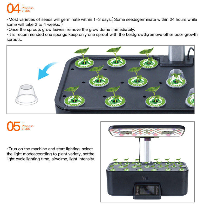 Hydroponics Growing System Kit Indoor Herb Garden with Grow Light 12 Pods (9)