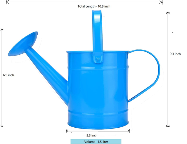 Outdoor 1.5L Small Blue Anti-Rust Portable Metal Watering Can Bucket