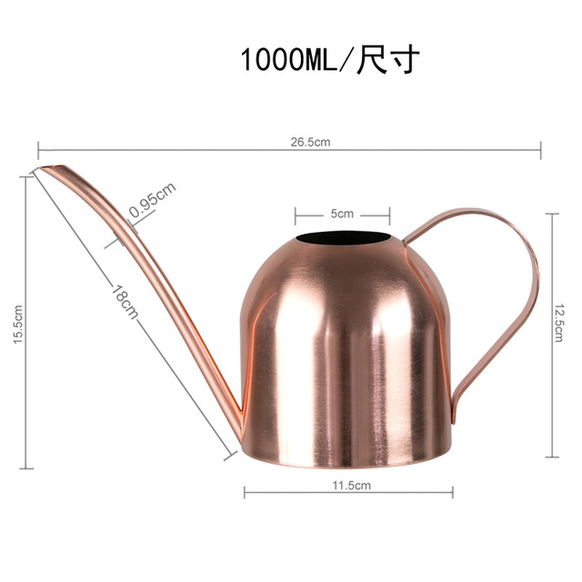 500ML Golden Stainless Steel Long Mouth Small Plant Can Watering Can