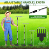 2-in-1 Heavy-Duty Garden Hoe with 5-Tine Rake