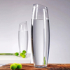 Home Decoration Tall Cylinder Custom Floral Abstract Vase Thickened Clear Glass Vase