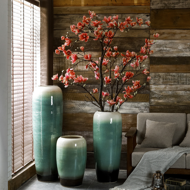 Home Decor Modern Large Decorative Standing Tall Floor Vases Big Ceramic Flower Vase for Living Room