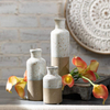 3 Small Rustic Home Decor Vases Modern Farmhouse Ceramic White Vase Set