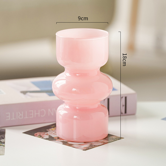 European Transparent Fine-grained Glass Vase Water Culture Flower Arrangement Short Wide-mouth Vase