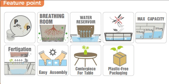 6 Pcs/set Self Absorbing Plastic Flower Pots Self Watering Planters with Drainage Hole Plastic Flower Pots