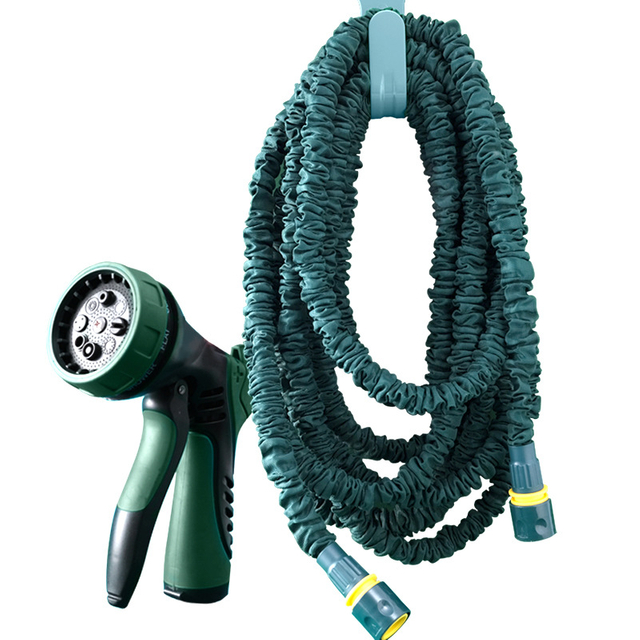Expandable Garden Car Wash Hose Reel With Brass Fitting And Spray Gun