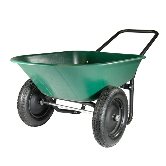 Outdoor 2 Tire Green Heavy-Duty Dolly Utility Cart Garden Wheelbarrow
