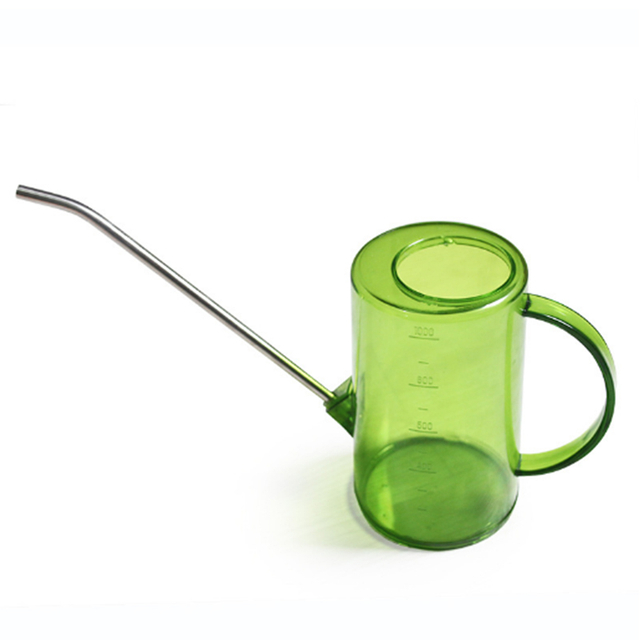 Indoor Gardening Jug Long Mouth Reach Green Transparent Watering Can