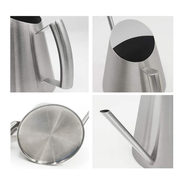 Indoor Bonsai Mini Silver Stainless Steel Long Spout Watering Can 