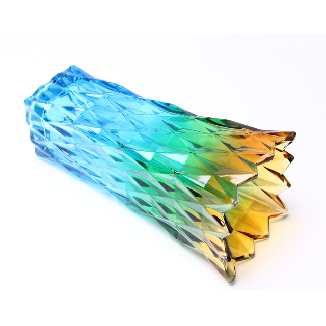High Thickened Multi-Colored Glass Flower Vase for Home Decor