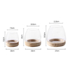Japanese Minimalist Style Short Wide-mouth Transparent Glass Vase With Wooden Baseplate