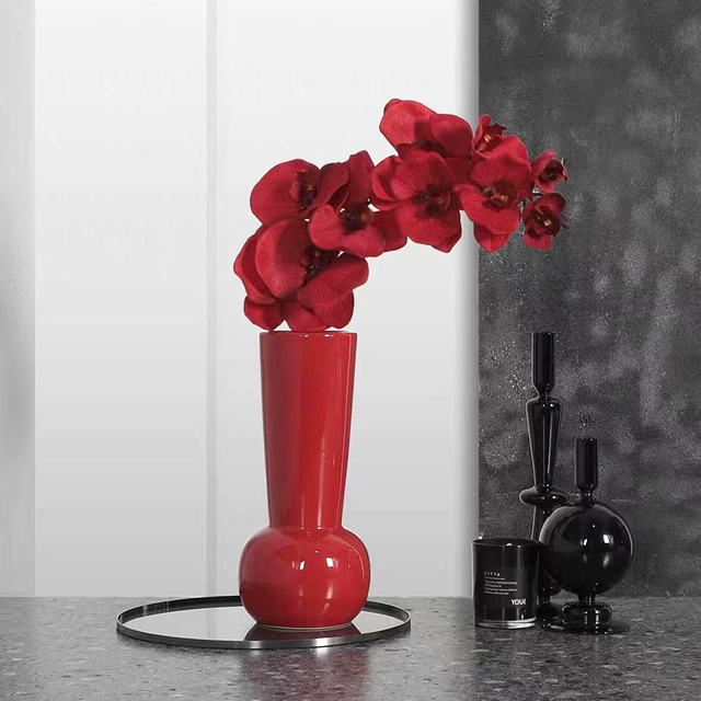 Red Vintage French-style Creative Flower Small Vase for Home Decoration Flower Vase