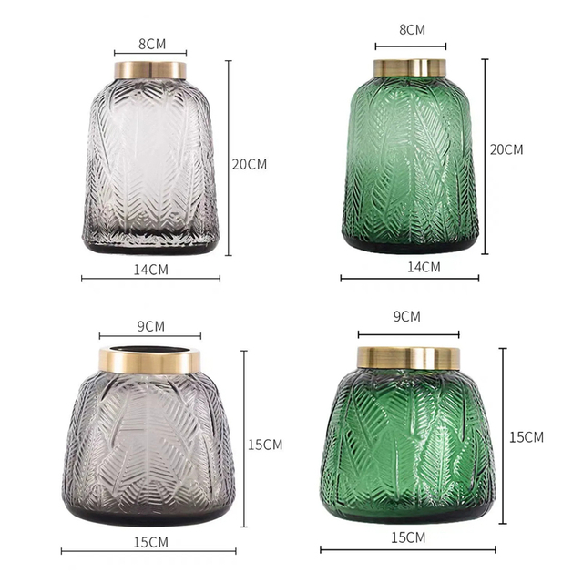 Hand Blown Decorative Green Desktop Glass Vase
