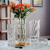 Ribbed Vase Hurricane Floating Candle Holder Decorative clear Flower Vases