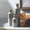 3 Small Rustic Home Decor Vases Modern Farmhouse Ceramic White Vase Set