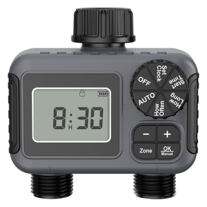 New Smart Irrigation Timer, Dual Outlet Water Valve, Automatic Garden Watering Controller for Outdoor Yard