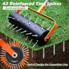 Manual Aerator Tool with 42 Spikes Lawn Spike Aerator Roller
