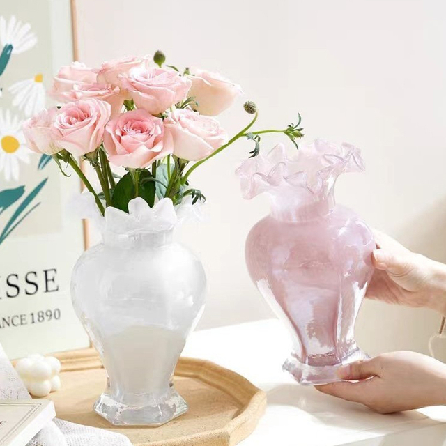 INS Style French-style Vase Color Small Glass Vase Mini Flower Table Decoration Vase