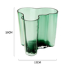Transparent Turquoise Crystal Vase Hammer Pattern Classic Lake Flower Ware Tabletop Vase Decoration